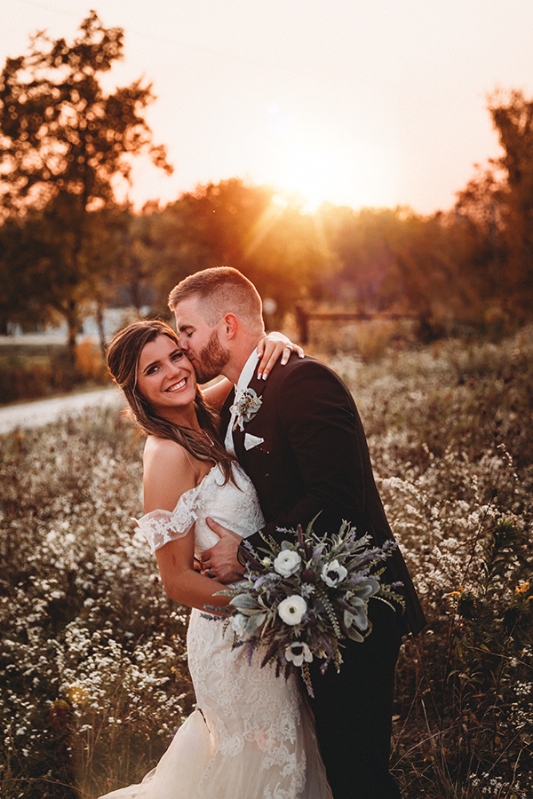 Bride and Groom at sunset