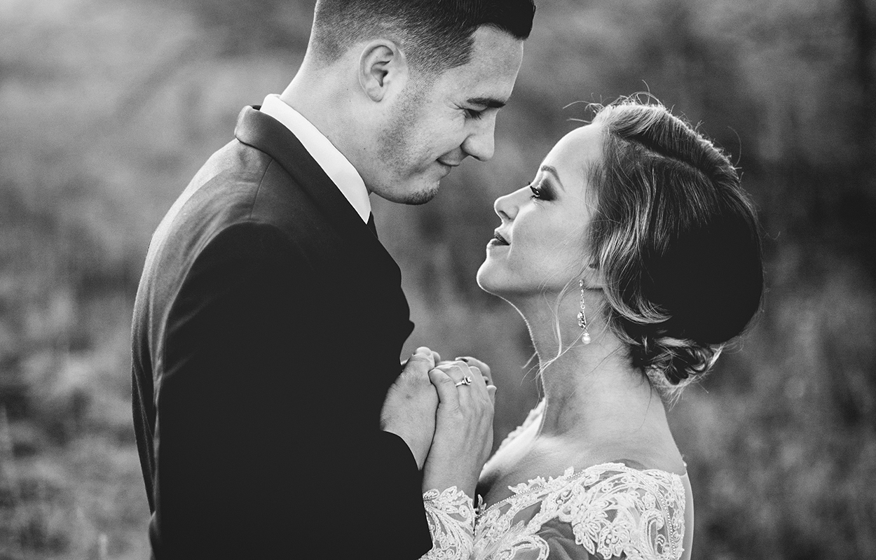 Bride and Groom at sunset