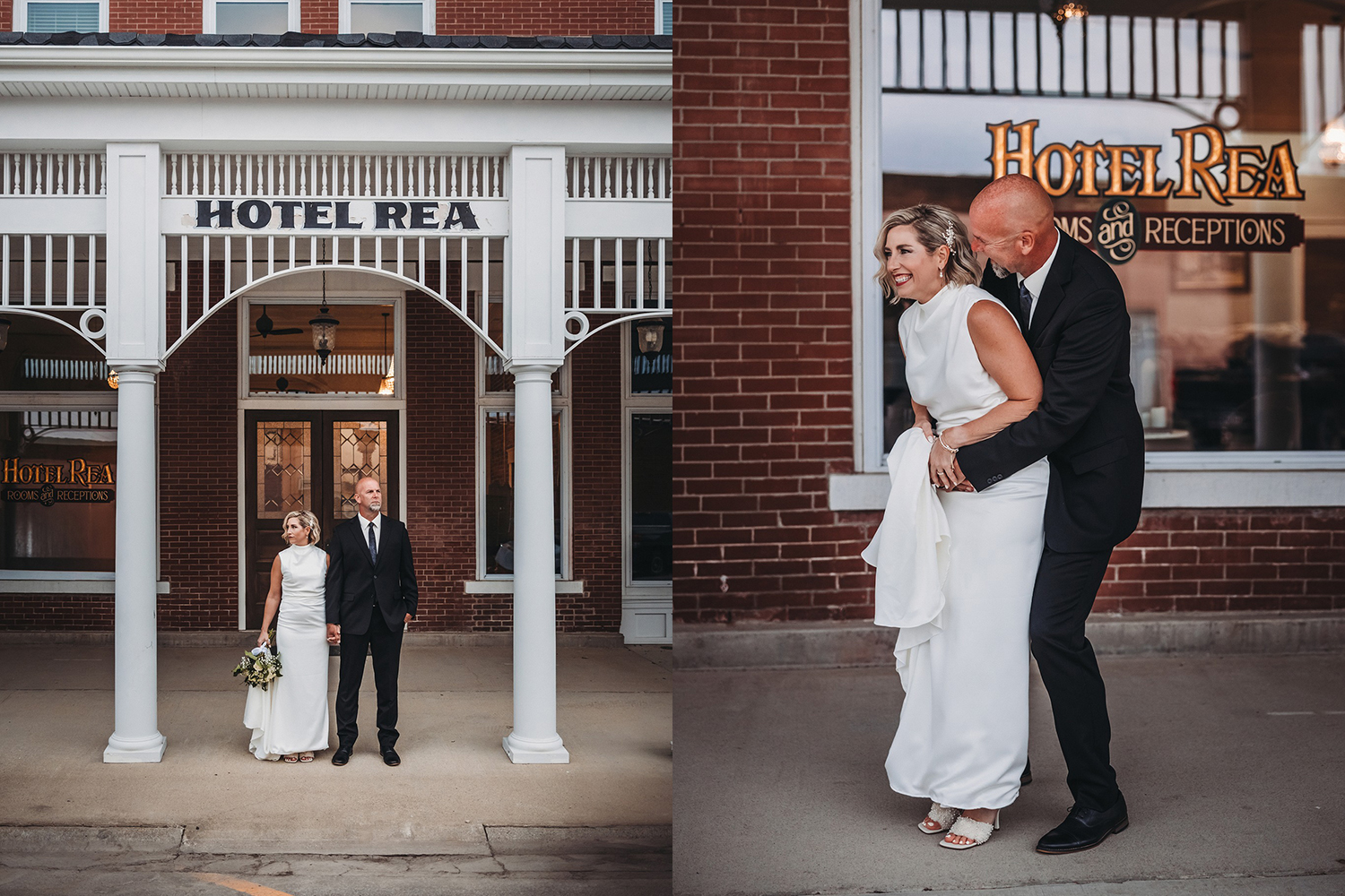 Bride and Groom at Hotel Rea in Corydon, Iowa Bride and Groom at Hotel Rea in Corydon, Iowa
