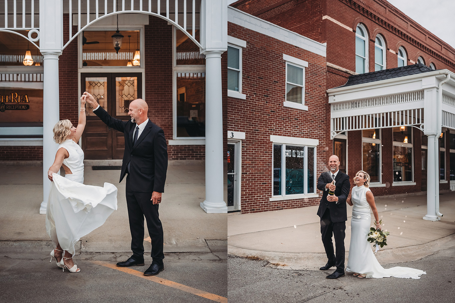 Bride and Groom at Hotel Rea in Corydon, Iowa Bride and Groom at Hotel Rea in Corydon, Iowa